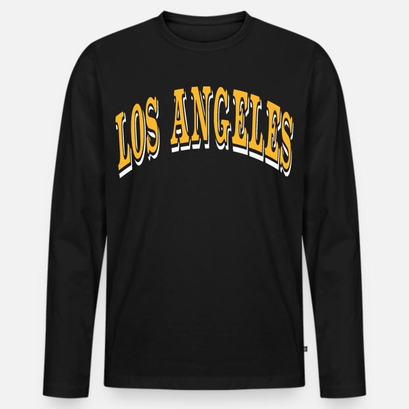 Los Angeles - Männer Premium Bio Langarmshirt - Schwarz