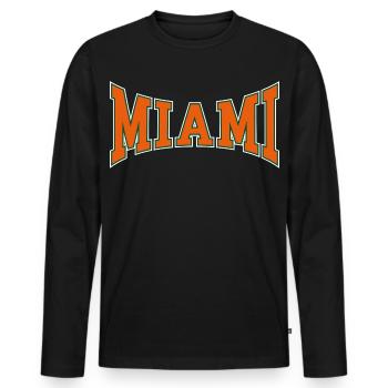 Miami - Men's Premium Organic Long Sleeve Shirt - black - Front - Nico (187cm)