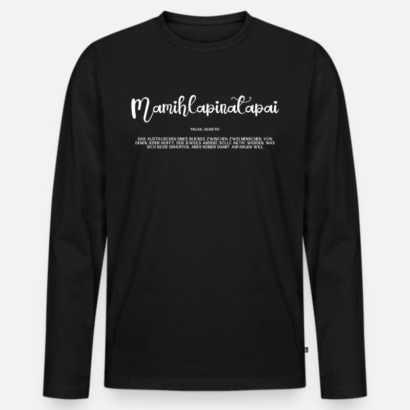 mamihlapinatapai w - Männer Premium Bio Langarmshirt - Schwarz