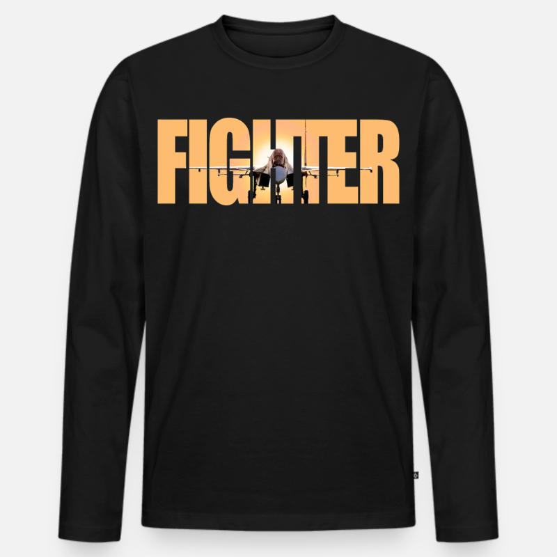 Fighter Su-30SM - Männer Premium Bio Langarmshirt - Schwarz