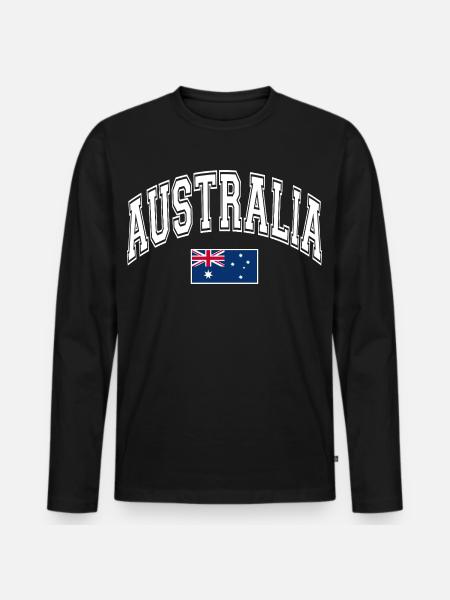 Australia Flag - Men's Premium Organic Long Sleeve Shirt - black