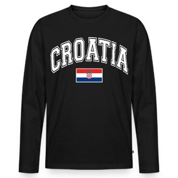 Croatia Croatia Flag - Men's Premium Organic Long Sleeve Shirt - black - Front - Nico (187cm)