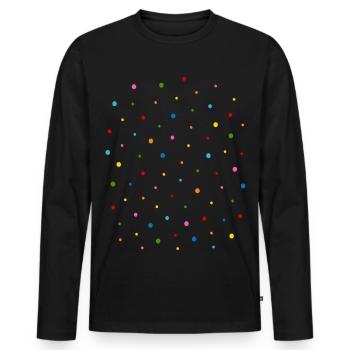 Confetti - Men's Premium Organic Long Sleeve Shirt - black - Front - Nico (187cm)