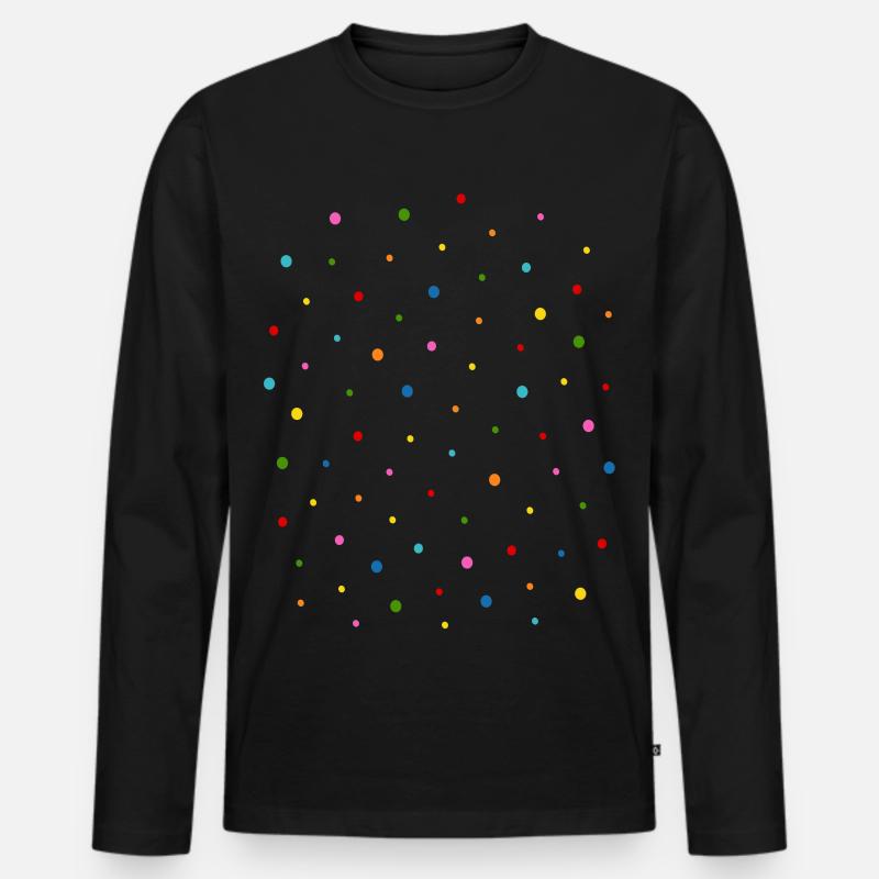 Konfetti - Männer Premium Bio Langarmshirt - Schwarz