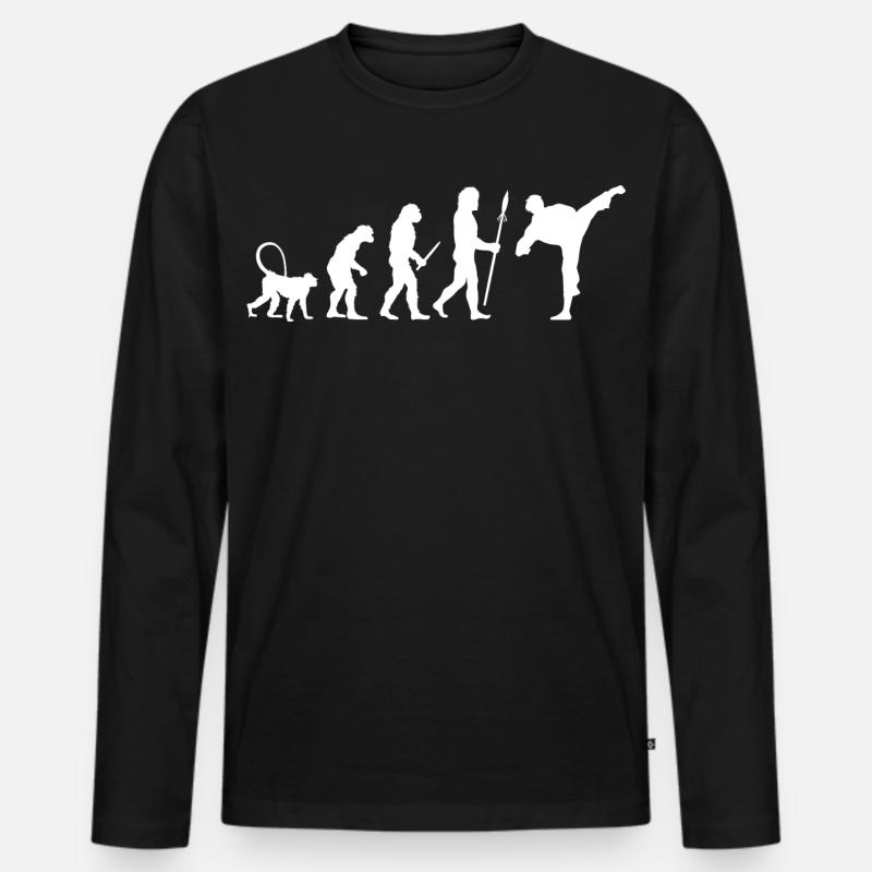 Karate Evolution - Männer Premium Bio Langarmshirt - Schwarz