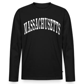 Massachusetts - Men's Premium Organic Long Sleeve Shirt - black - Front - Nico (187cm)