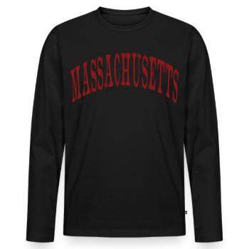 Massachusetts - Men's Premium Organic Long Sleeve Shirt - black - Front - Nico (187cm)
