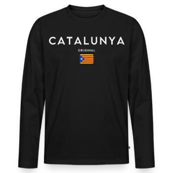 Flag of Catalonia, Catalan pride - Men's Premium Organic Long Sleeve Shirt - black - Front - Nico (187cm)