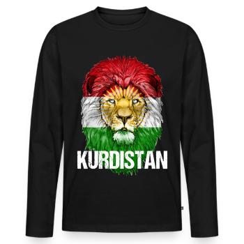 Kurdistan Flag,Kurdistan,Syria,Iraq,Iran,Flag - Men's Premium Organic Long Sleeve Shirt - black - Front - Nico (187cm)