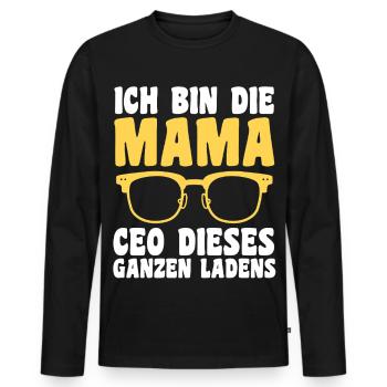 Mother Team Mom - Men's Premium Organic Long Sleeve Shirt - black - Front - Nico (187cm)