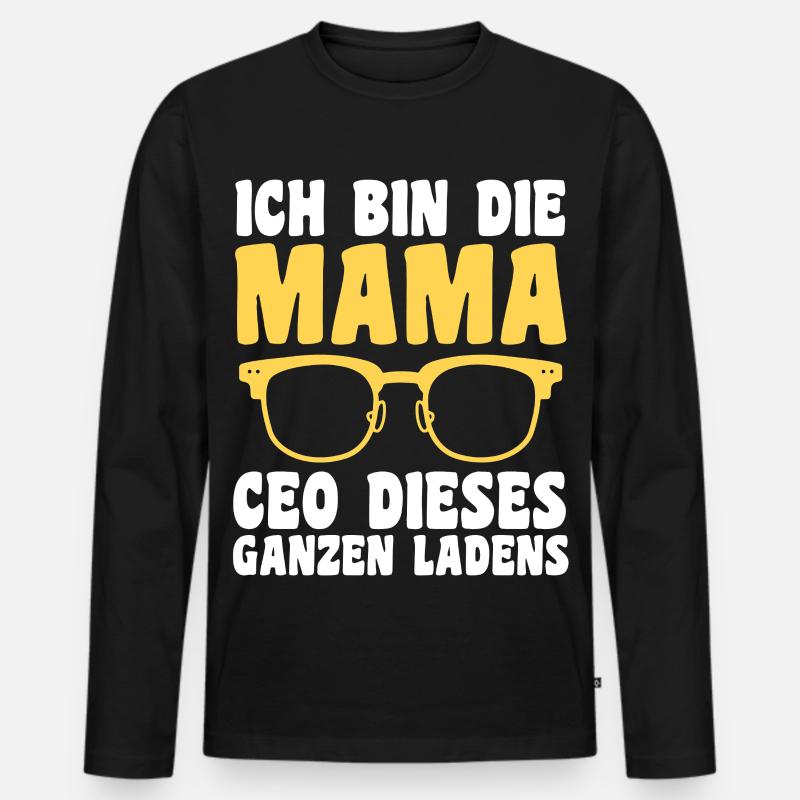 Mutter Team Mama - Männer Premium Bio Langarmshirt - Schwarz