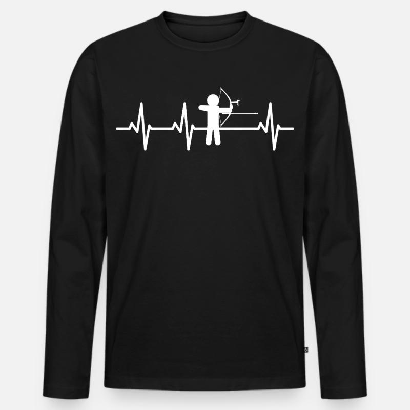 Bogenschießen Herzschlag - Männer Premium Bio Langarmshirt - Schwarz