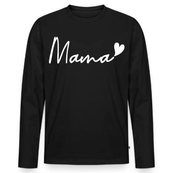 Mama – Muttertag - Männer Premium Bio Langarmshirt - Schwarz - Vorne - Nico (187cm)