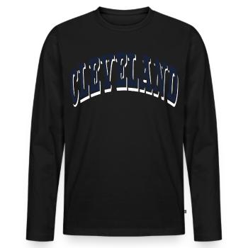 Cleveland - Men's Premium Organic Long Sleeve Shirt - black - Front - Nico (187cm)