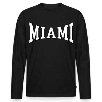 Miami - Men's Premium Organic Long Sleeve Shirt - black - Front - Nico (187cm)