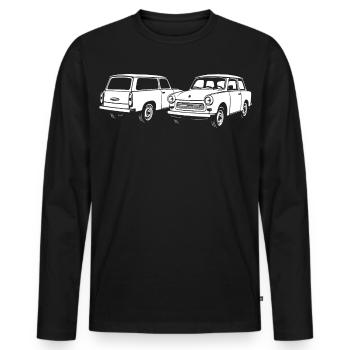 Icônes à deux temps - T-shirt manches longues Premium bio Homme - noir - Devant - Nico (187cm)