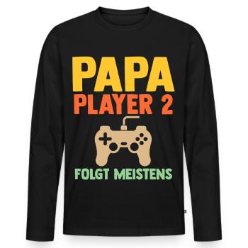 Père Équipe Papa - T-shirt manches longues Premium bio Homme - noir - Devant - Nico (187cm)