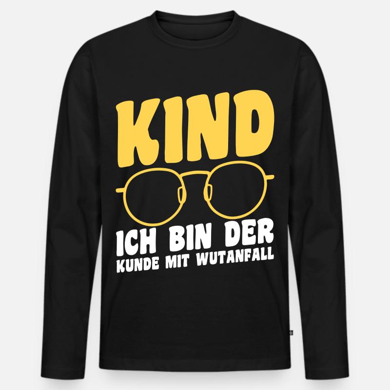 Tochter Sohn - Männer Premium Bio Langarmshirt - Schwarz