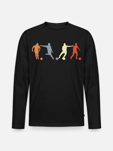 Soccer Player Drawing - Men's Premium Organic Long Sleeve Shirt - black