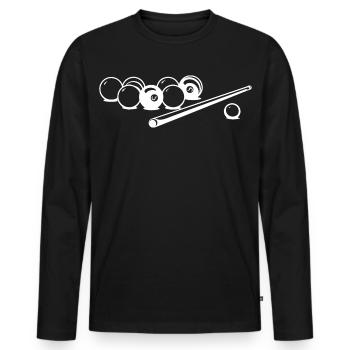 Dessin de boules de billard - T-shirt manches longues Premium bio Homme - noir - Devant - Nico (187cm)