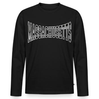 Massachusetts - Men's Premium Organic Long Sleeve Shirt - black - Front - Nico (187cm)
