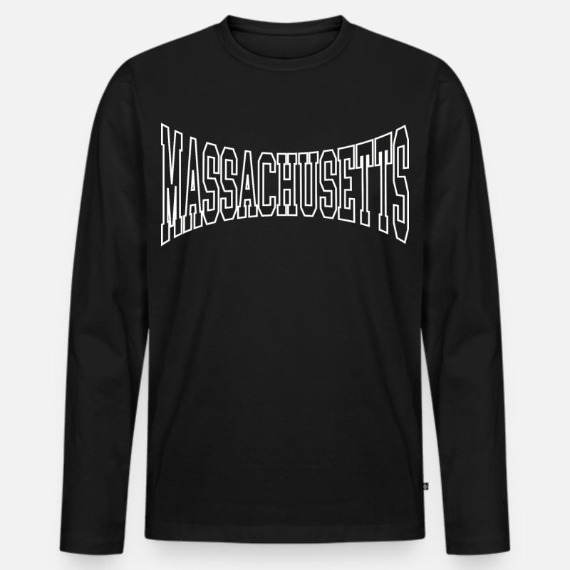 Massachusetts - Männer Premium Bio Langarmshirt - Schwarz