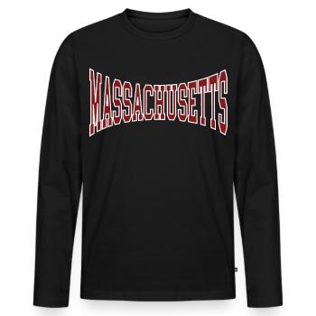 Massachusetts - Men's Premium Organic Long Sleeve Shirt - black - Front - Nico (187cm)