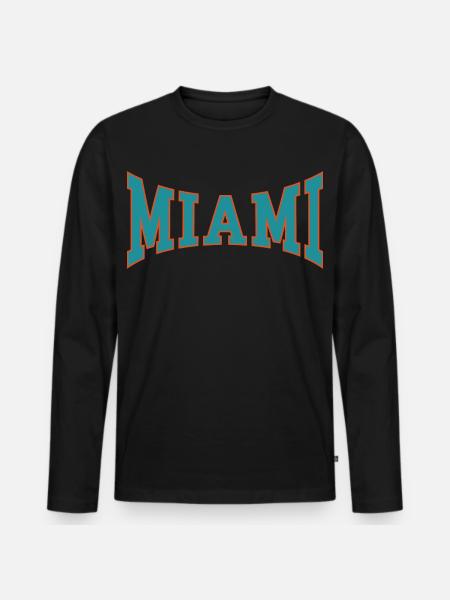 Miami - Männer Premium Bio Langarmshirt - Schwarz