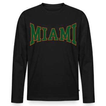 Miami - Men's Premium Organic Long Sleeve Shirt - black - Front - Nico (187cm)