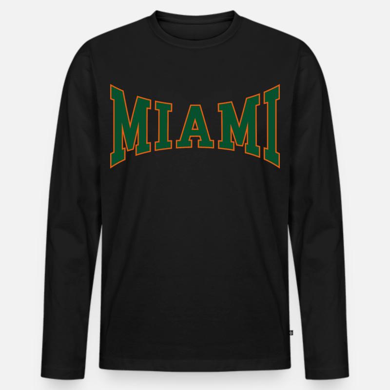 Miami - Männer Premium Bio Langarmshirt - Schwarz