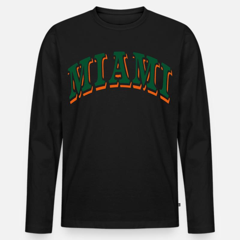 Miami - Männer Premium Bio Langarmshirt - Schwarz