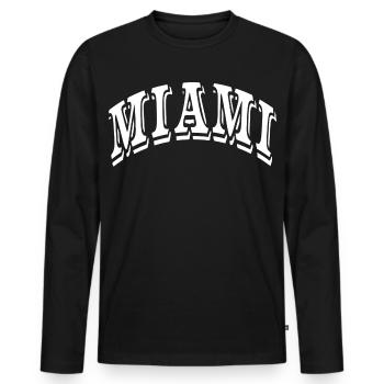 Miami - Men's Premium Organic Long Sleeve Shirt - black - Front - Nico (187cm)