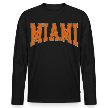 Miami - Men's Premium Organic Long Sleeve Shirt - black - Front - Nico (187cm)