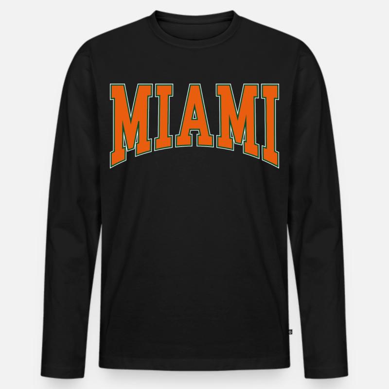 Miami - Männer Premium Bio Langarmshirt - Schwarz