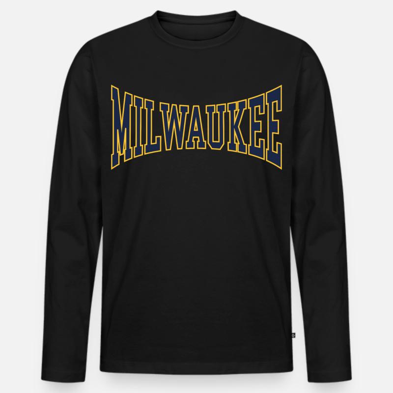 Milwaukee - Männer Premium Bio Langarmshirt - Schwarz