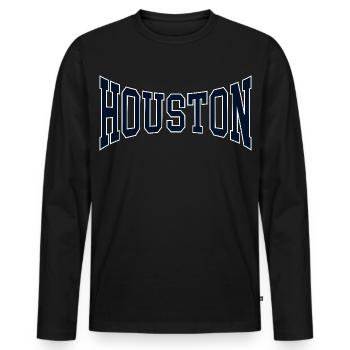 Houston - T-shirt manches longues Premium bio Homme - noir - Devant - Nico (187cm)