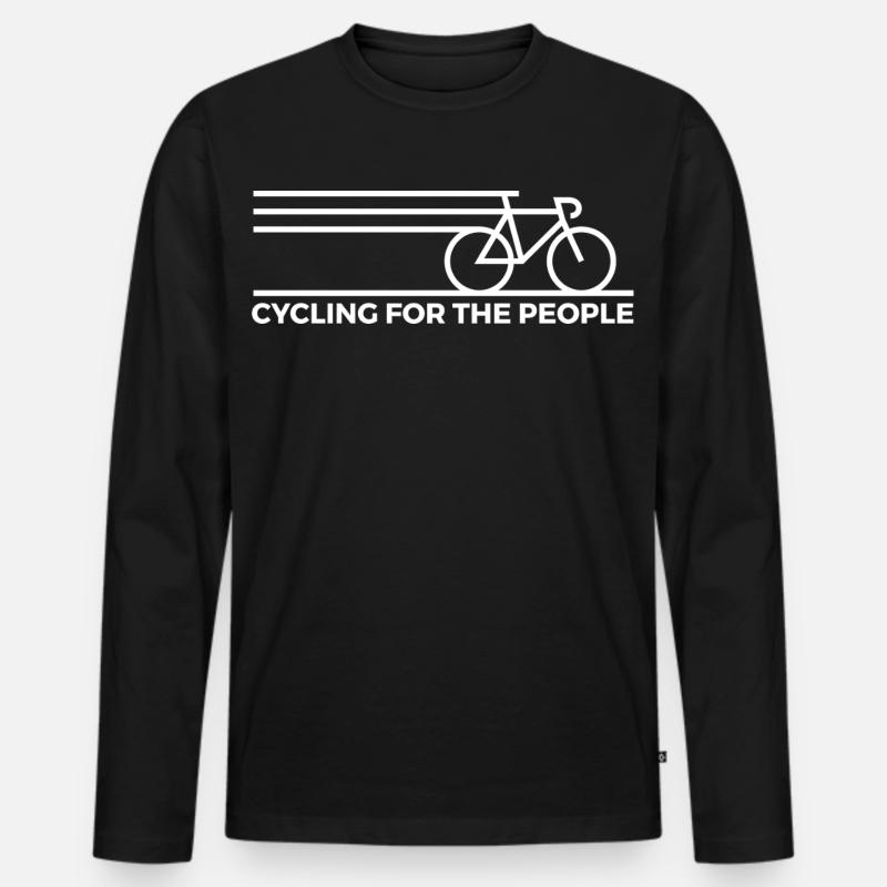 Dynamisches Fahrrad-Line-Art-Design - Männer Premium Bio Langarmshirt - Schwarz