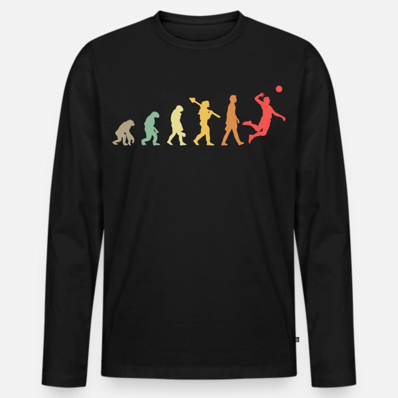 Evolution Volleyball Volleyballer  - Männer Premium Bio Langarmshirt - Schwarz
