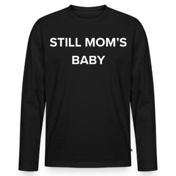 Le bébé de la maman - T-shirt manches longues Premium bio Homme - noir - Devant - Nico (187cm)