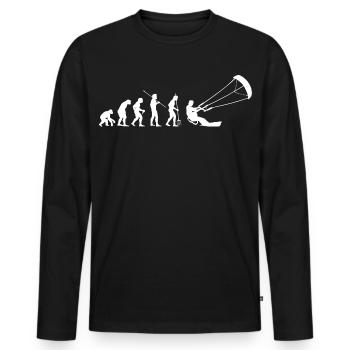 Kitesurfen Kitesurf Kitesurfer Kiteboard - Männer Premium Bio Langarmshirt - Schwarz - Vorne - Nico (187cm)