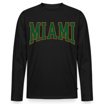 Miami - Men's Premium Organic Long Sleeve Shirt - black - Front - Nico (187cm)