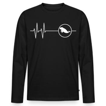 Battement de cœur du Dugong Mamatee - T-shirt manches longues Premium bio Homme - noir - Devant - Nico (187cm)