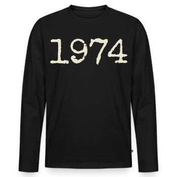 1974 Birthday Gift - Awesome since 1974 - Men's Premium Organic Long Sleeve Shirt - black - Front - Nico (187cm)