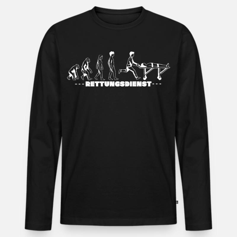 Rettungsdienst Evolution - Männer Premium Bio Langarmshirt - Schwarz