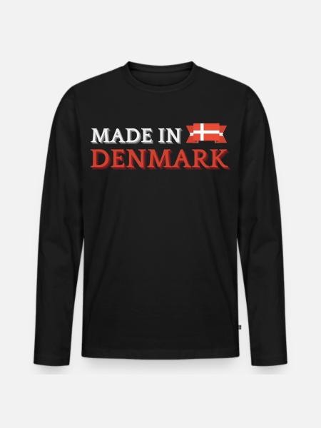 Made in Denmark, Danish pride - Men's Premium Organic Long Sleeve Shirt - black
