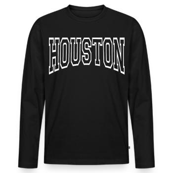 Houston - T-shirt manches longues Premium bio Homme - noir - Devant - Nico (187cm)