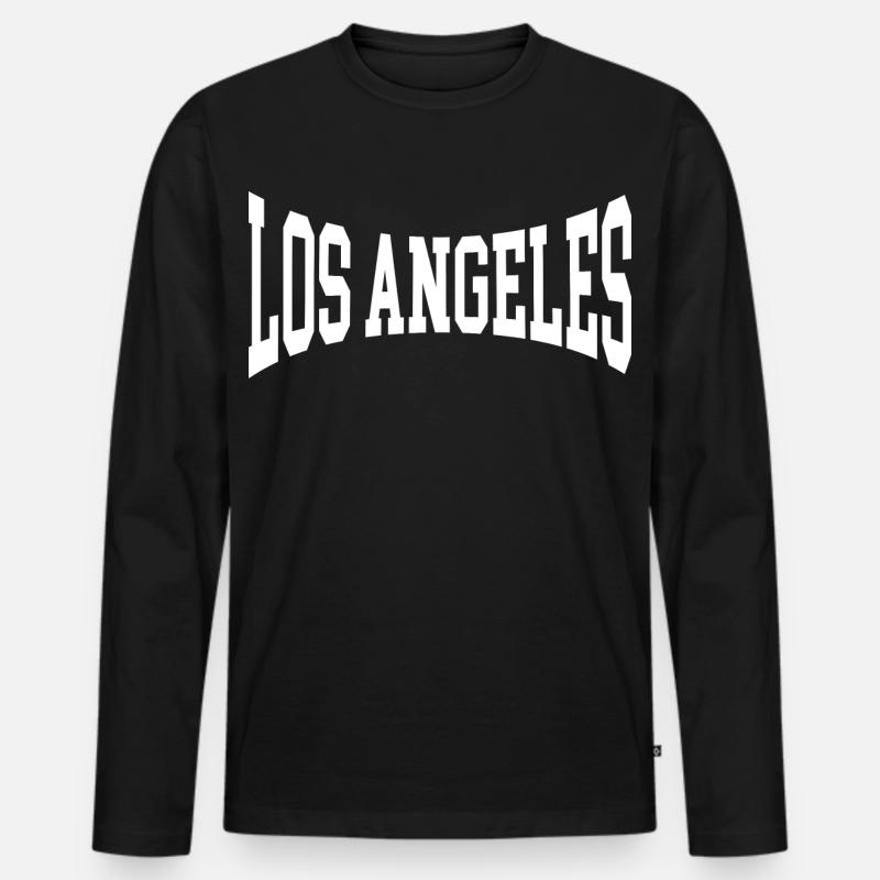 Los Angeles - Männer Premium Bio Langarmshirt - Schwarz