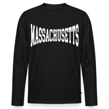 Massachusetts - Men's Premium Organic Long Sleeve Shirt - black - Front - Nico (187cm)