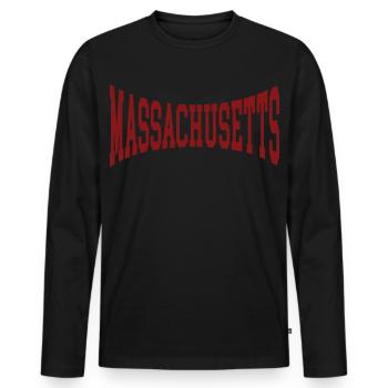 Massachusetts - Men's Premium Organic Long Sleeve Shirt - black - Front - Nico (187cm)
