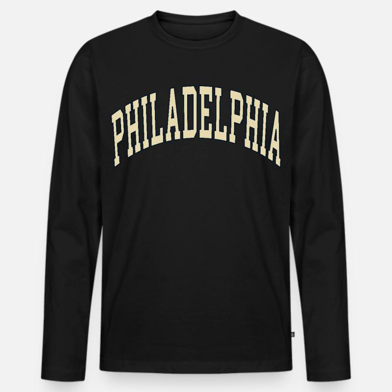 Philadelphia - Männer Premium Bio Langarmshirt - Schwarz